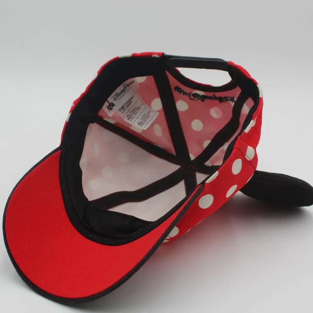 Minnie Mouse Red White Polka Dots Baseball Cap Hat Walt Disney World Size Youth